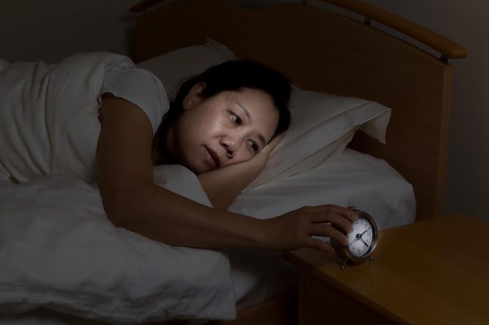 woman unable to sleep