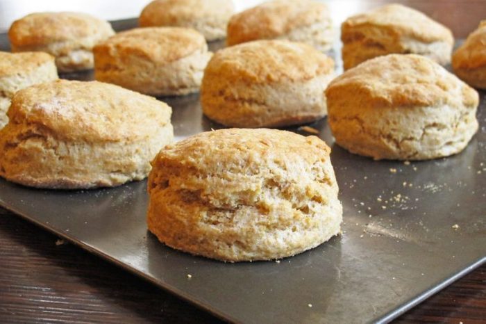 biscuits on a baking sheet