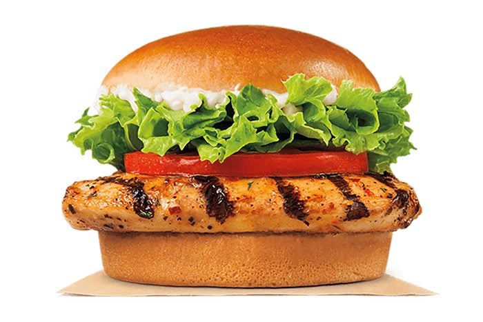 Burger King grilled chicken sandwich.
