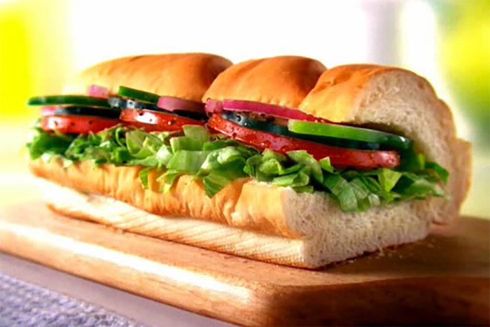 Veggie sandwich from Subway.