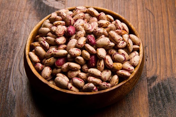 dried pinto beans in a bowl