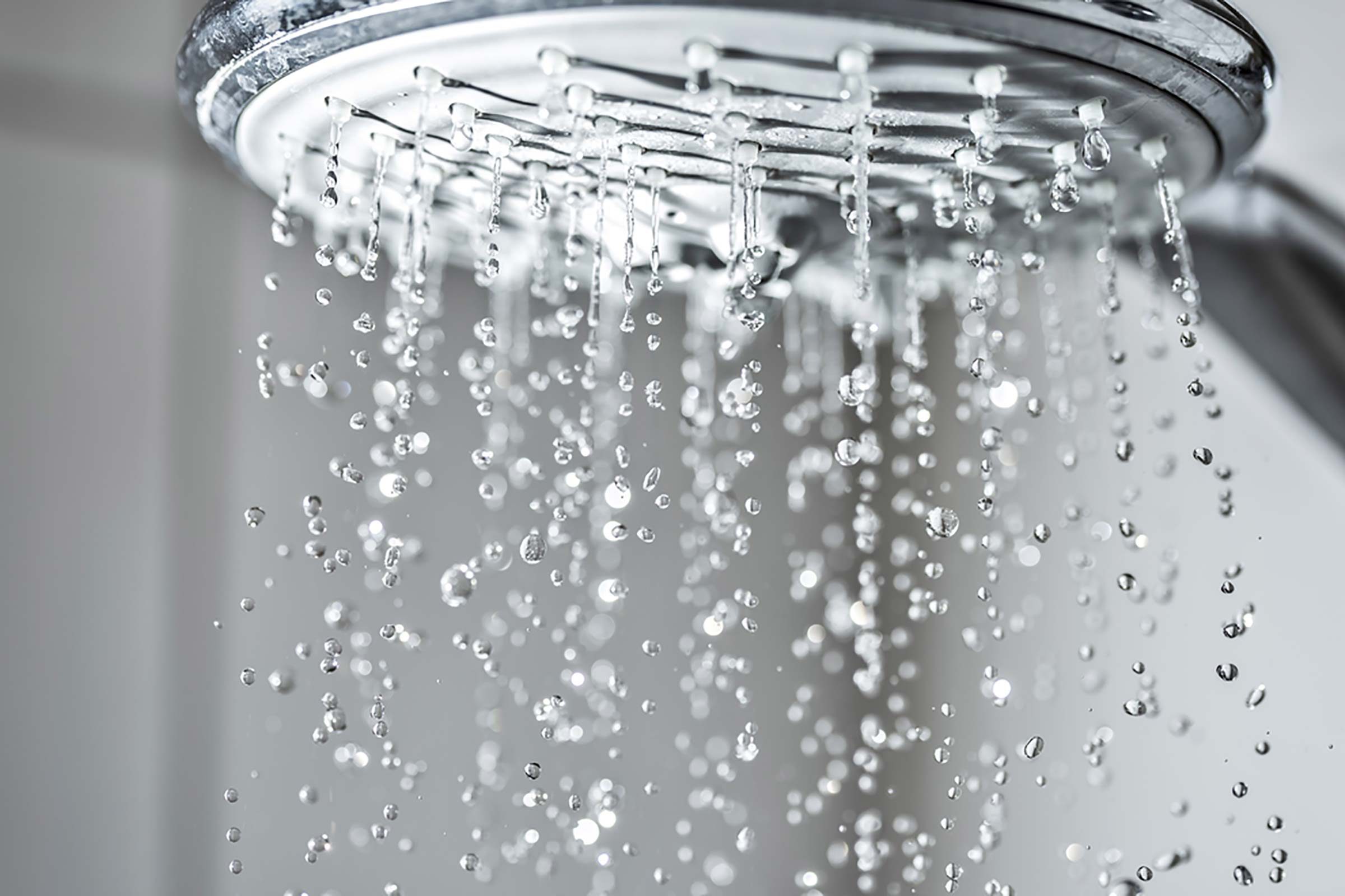 shower-head with water