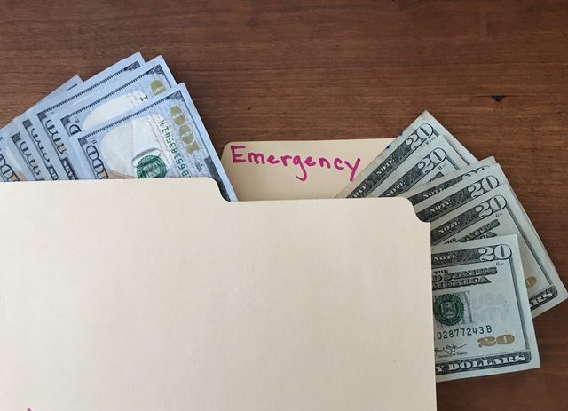 cash in emergency folder