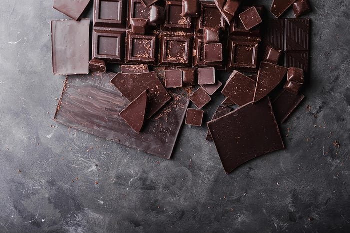 collection of dark chocolate squares