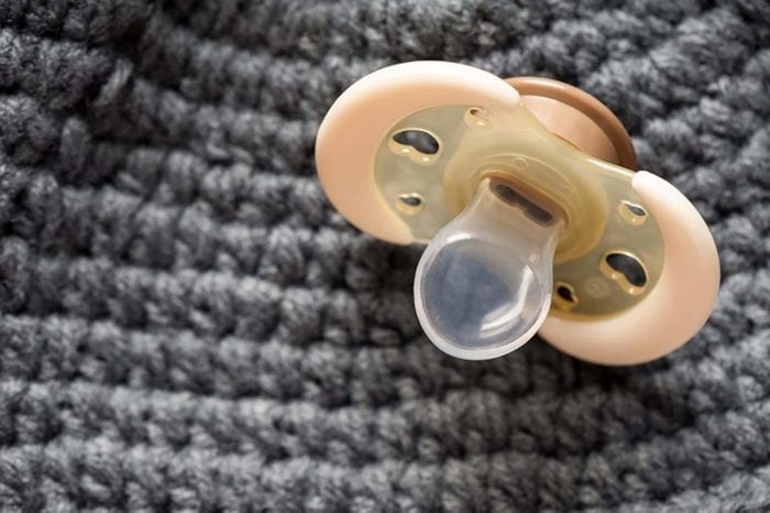 pacifier on a blanket
