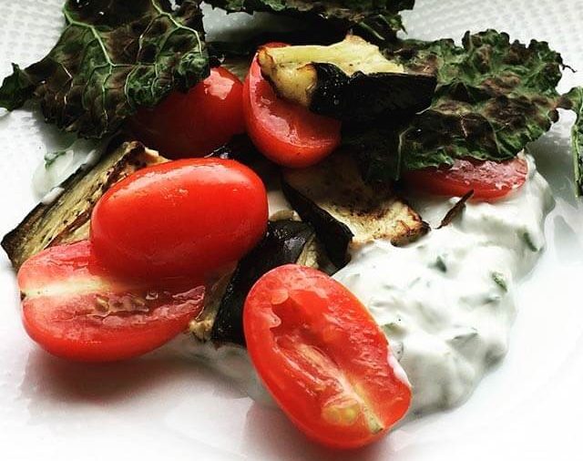 Crispy Kale and cherry tomatoes