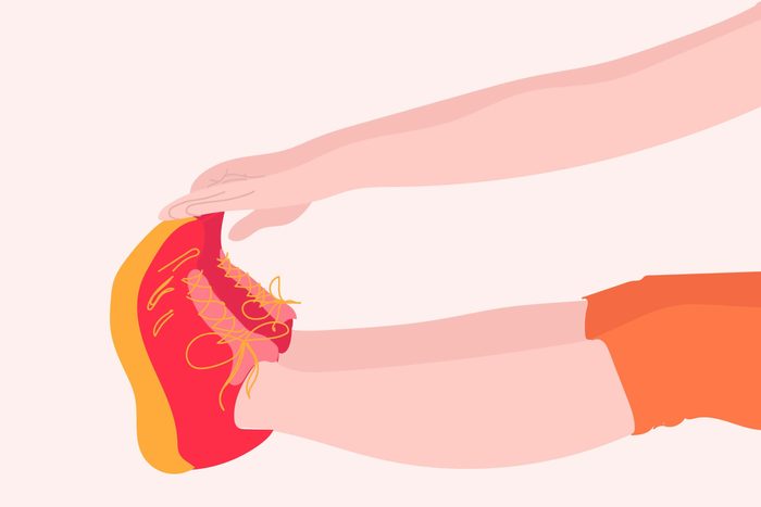 illustration of someone touching toes