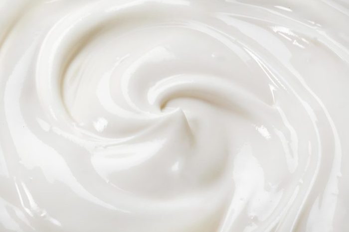 swirl of plain yogurt