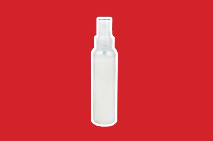 bottle of spray gel with blank label
