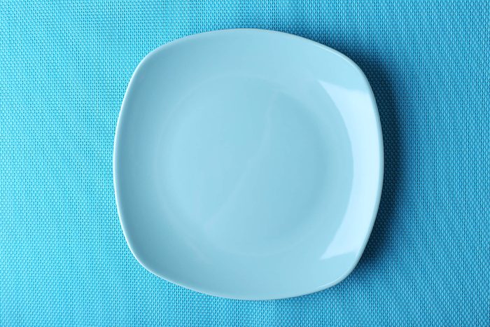 blue plate on a blue background