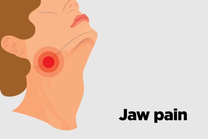 Illustration a person's chin with jaw pain.