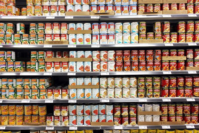 canned-food at grocery store