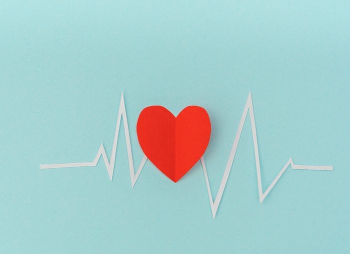 Paper cut of cardiogram of heart rhythm 