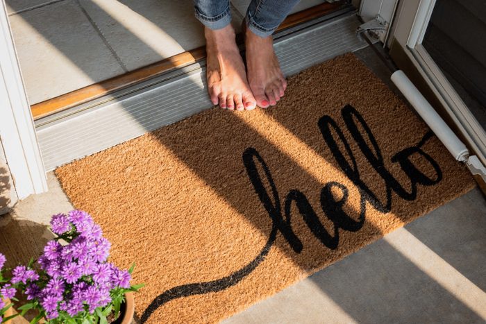 welcome mat outside of home