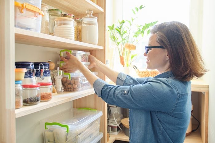 woman in home pantry