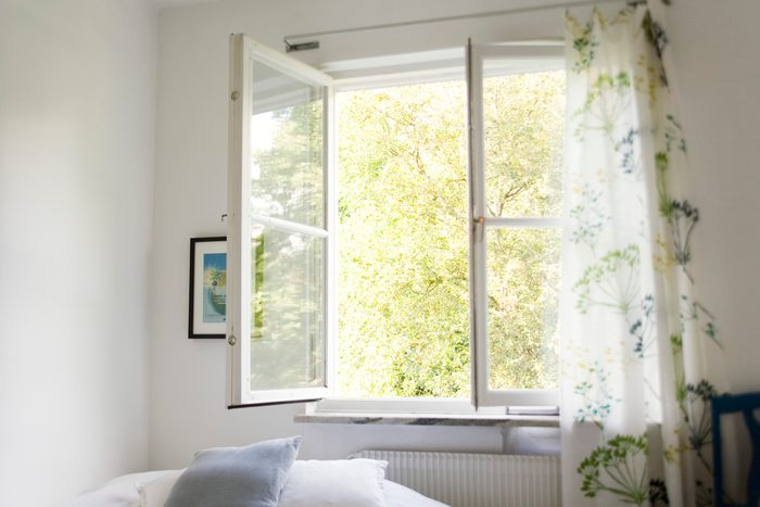 open window in bedroom