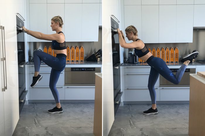 opening the oven door exercise at home