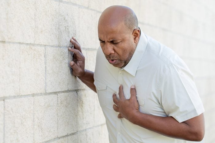 Man having chest pain
