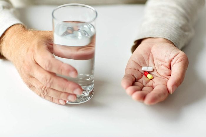 hand holding medication