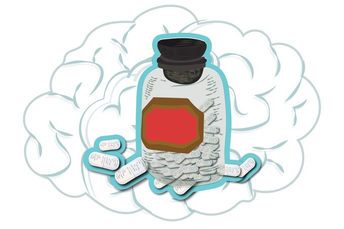 illustration of a pill bottle