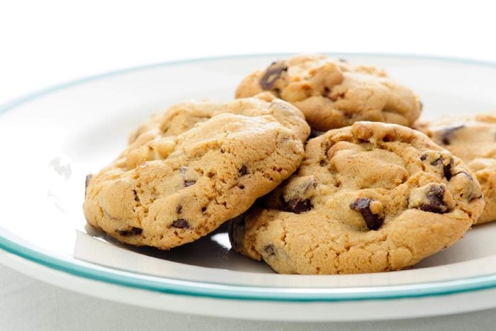 chocolate chip cookies on a plate