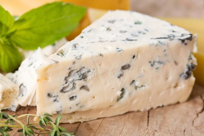 triangle chunk of bleu cheese