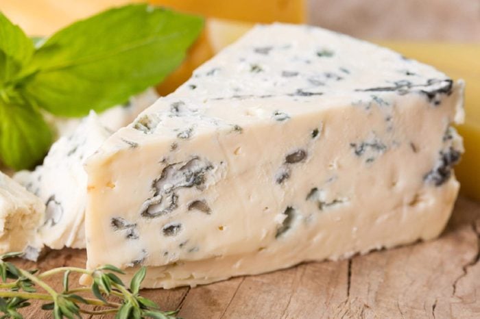 triangle chunk of bleu cheese
