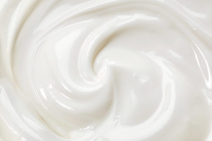 Closeup of yogurt.