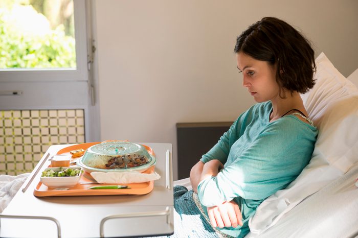 anorexia patient staring at food