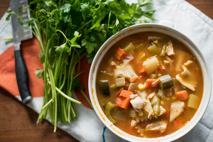 vegetable soup overhead