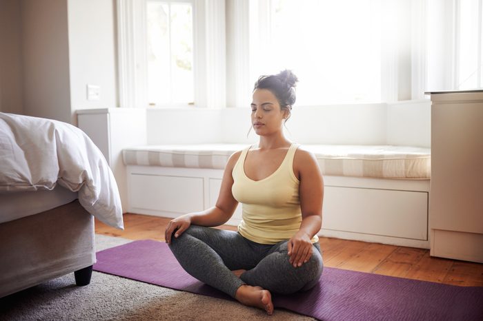 reduce stress meditation yoga at home