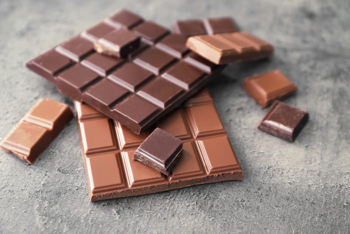 Dark and milk chocolate squares