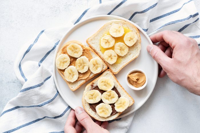 Toast with nut butter and banana