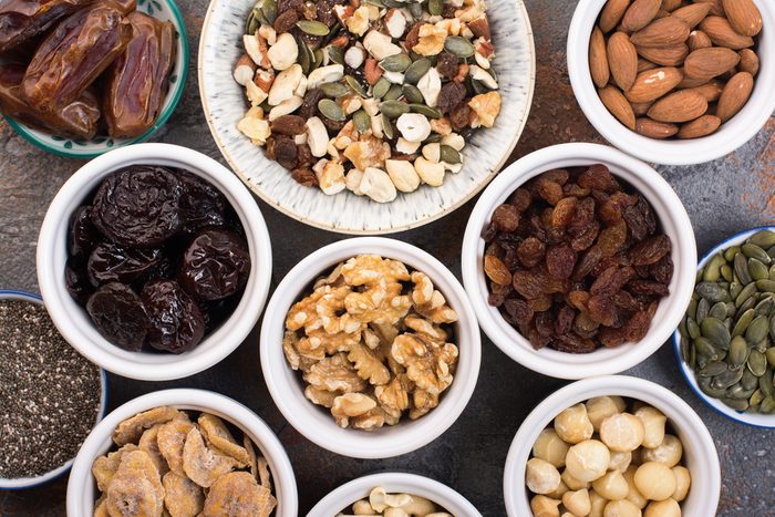 nuts, raisins and other healthy snacks