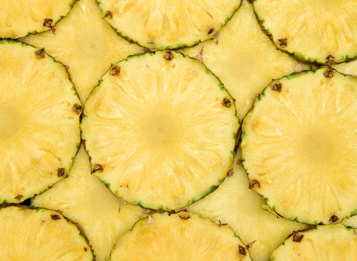 Beautiful texture slices of pineapple