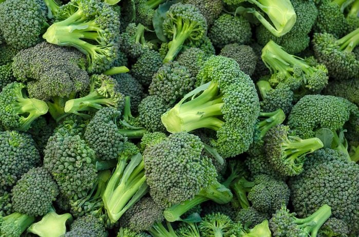 Broccoli in a pile at a market