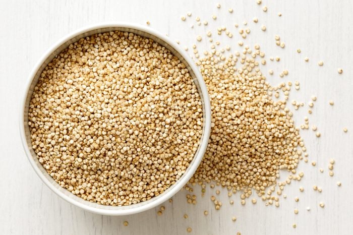 quinoa in a bowl overhead