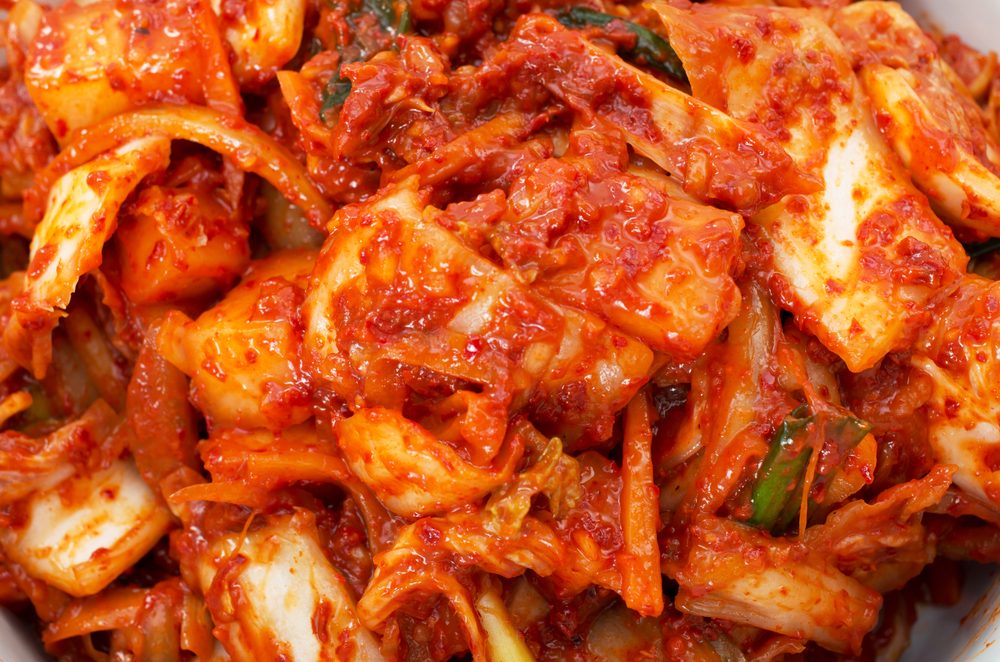 Korean cuisine, fermented food Kimchi closeup studio shot