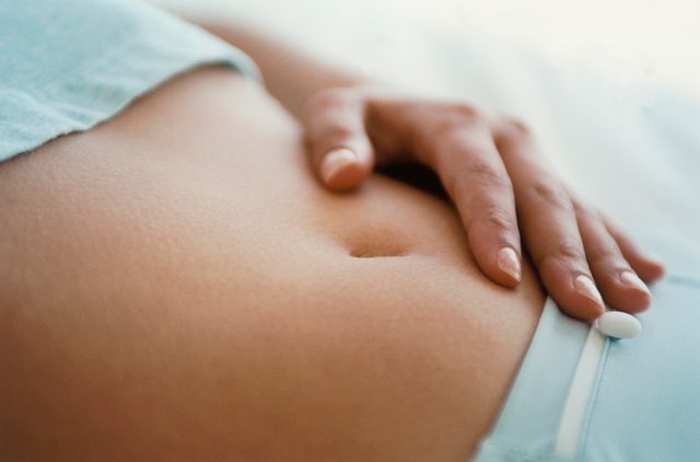 close up of woman's stomach
