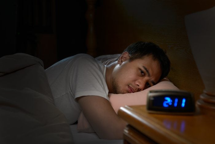 man unable to sleep at night