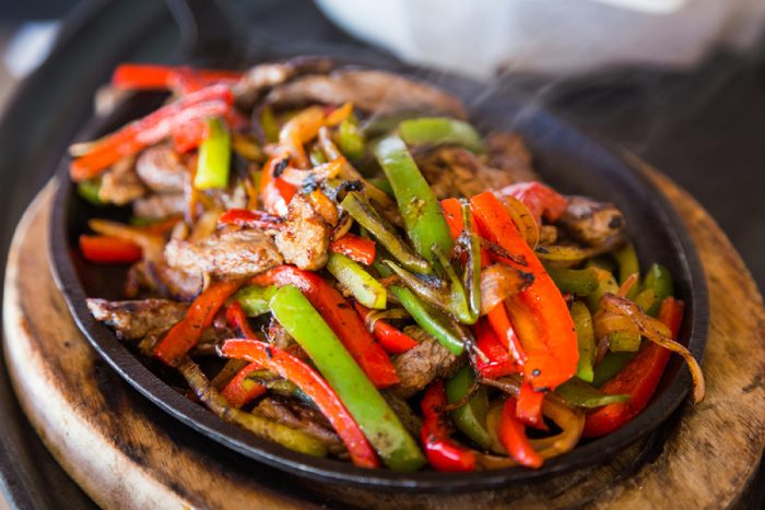 Mexican food. Beef Fajitas - Traditional dish of Mexico.