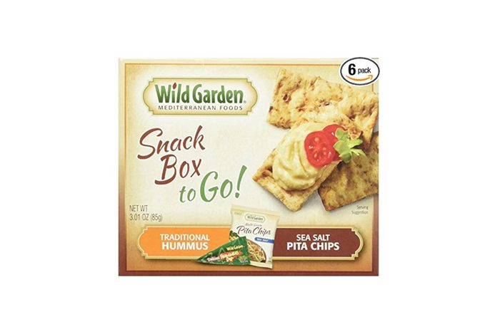 Wild Garden snack box to go hummus and crackers