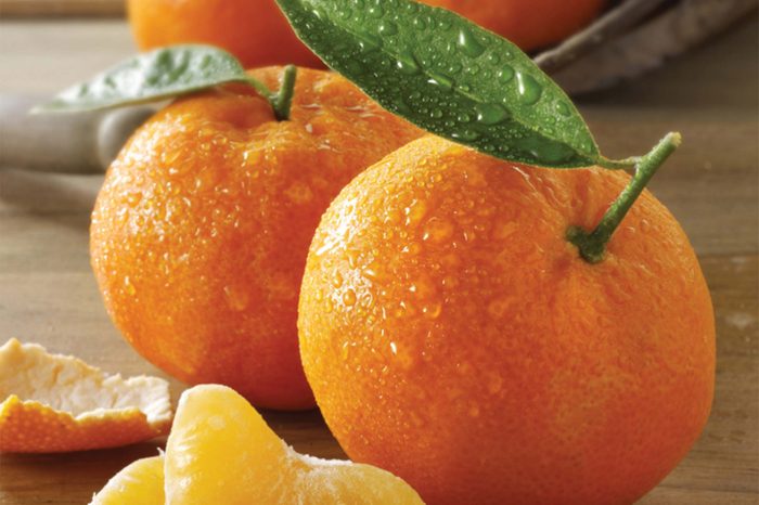 whole and peeled tangerines