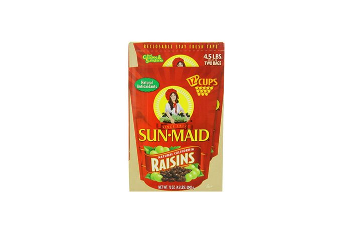 two bags of Sun-Maid raisins