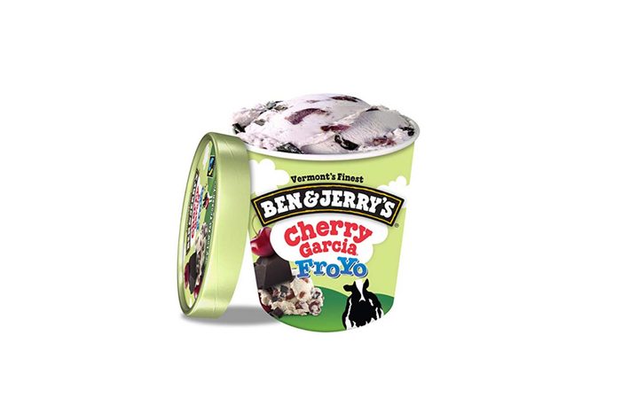 carton of Ben & Jerry's Cherry Garcia frozen yogurt