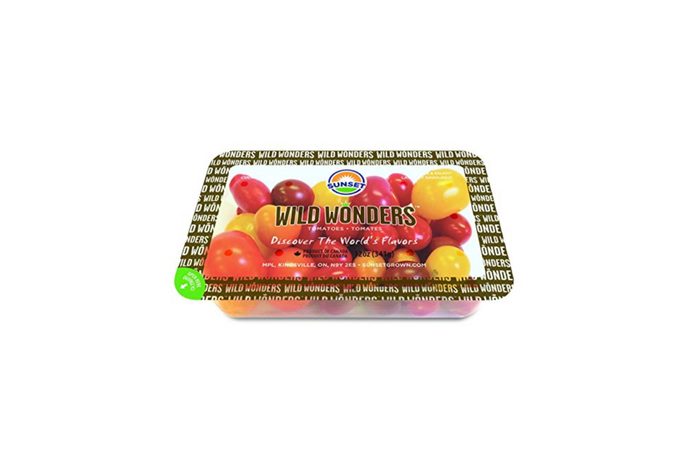 packaged of red and yellow cherry tomatoes