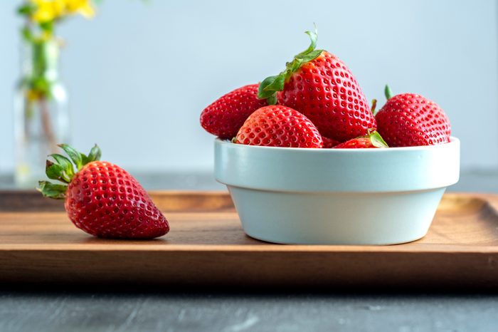 bowl of ripe strawberries