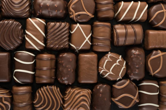 chocolate truffles with different designs on top
