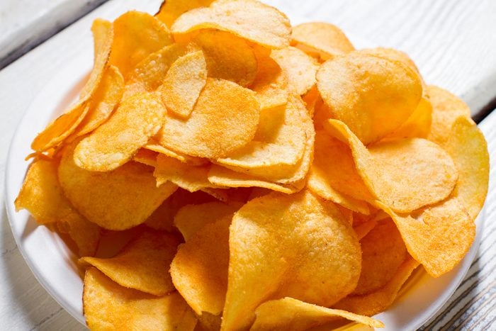 Potato chips on a plate