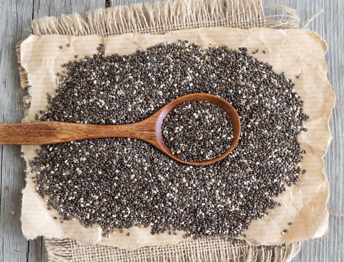 Chia seeds with a spoon